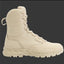 Beige tactical boot on a black background