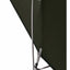 Black tent with a metal stand on a white background