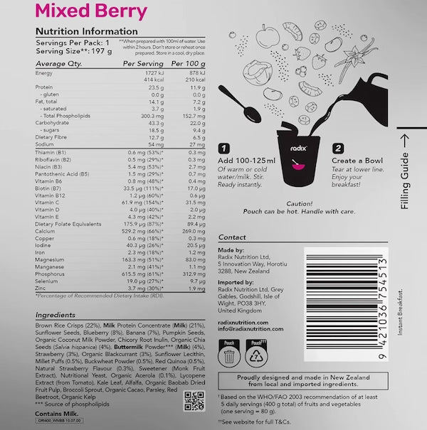 Radix - Original Dairy Breakfast - Mixed Berry