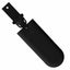 Black leather tool pouch with strap on a white background