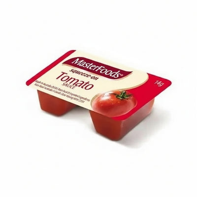 MasterFoods squeeze-on tomato sauce container on a white background