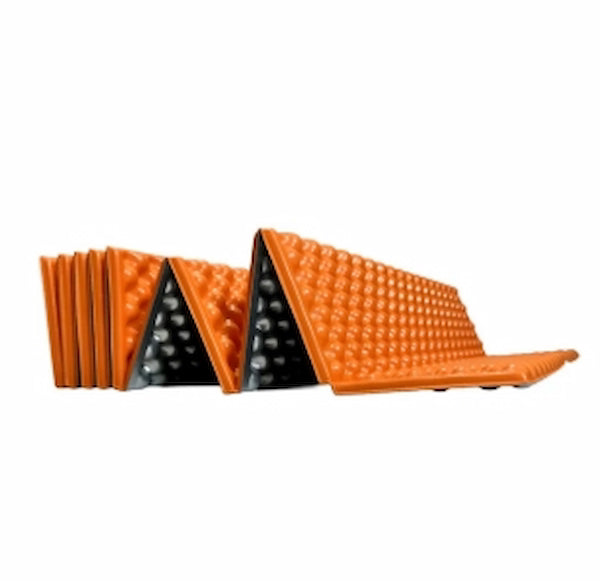 Orange and black geometric-patterned product on a white background
