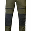 Green and black outdoor pants on a white background