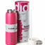Pink insulated bottle with white cap and 'Kodiak' branding next to its packaging on a white background.