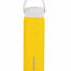 Yellow water bottle with white lid on a white background