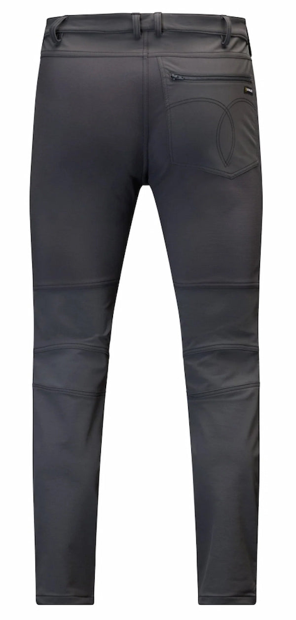 Dark gray pants with zippers on a white background