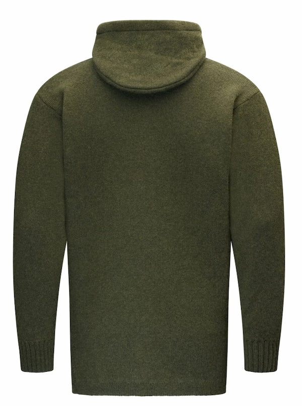 Green hooded jacket on a white background