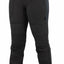 Black pants with zippers and pockets on a white background