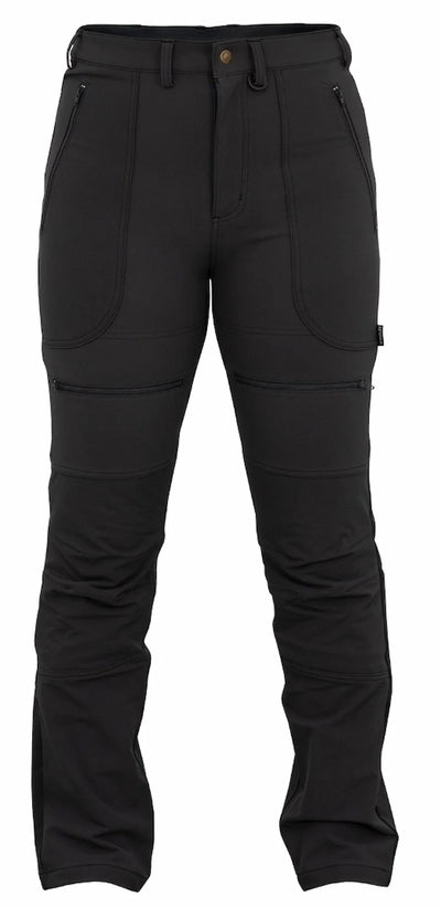 Black pants with zippers on a white background