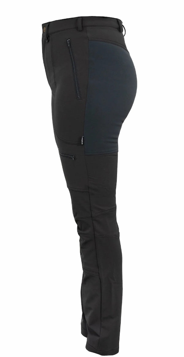 Black pants with zippers on a white background