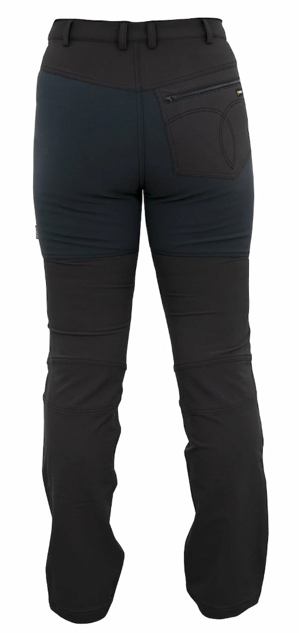 Black pants with zippers on a white background