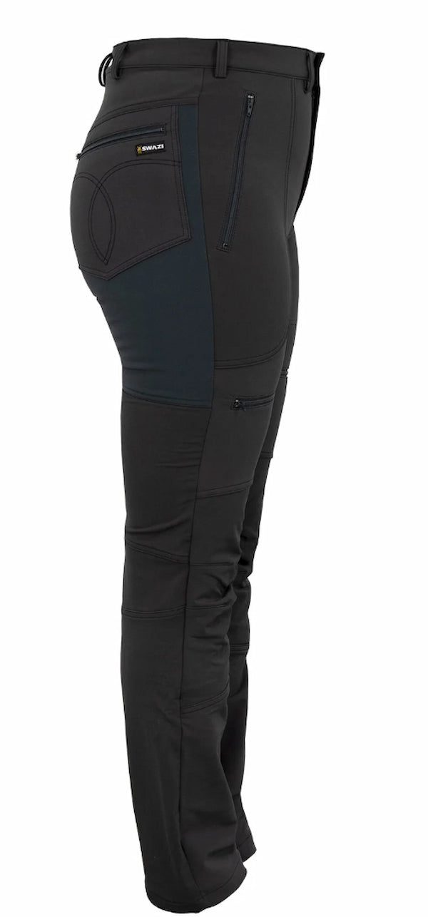 Black riding pants with zippers on a white background