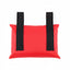 A red rectangular soft bag or pouch with two vertical black webbing handles, shown against a plain white background.