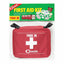 Coghlan's Trek III First Aid Kit in a red zippered pouch with a white cross, packaged in a clear plastic bag with a green and yellow header card.