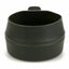 Black collapsible cup on a white background