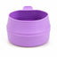 Purple collapsible cup on a white background