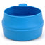 Blue collapsible cup on a white background
