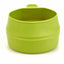 Green collapsible cup on a white background