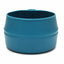 Blue collapsible cup on a white background