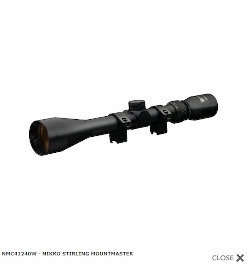 NIKKO STIRLING MOUNTMASTER 4-12 X 40 Scope WITH 5/8 MOUNTS