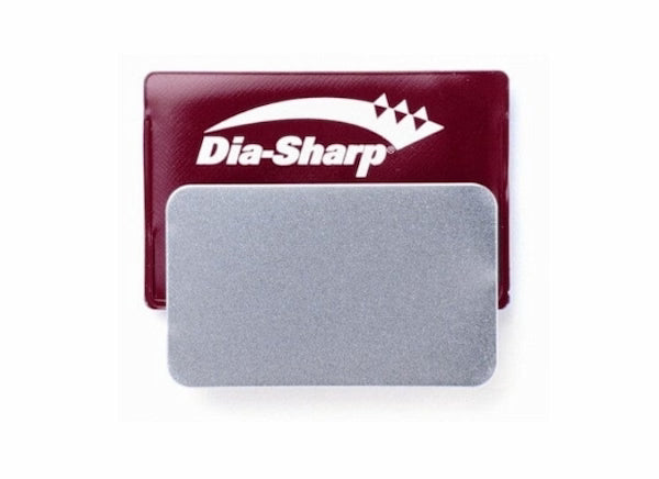 Dia-Sharp sharpening stone with red border on a white background