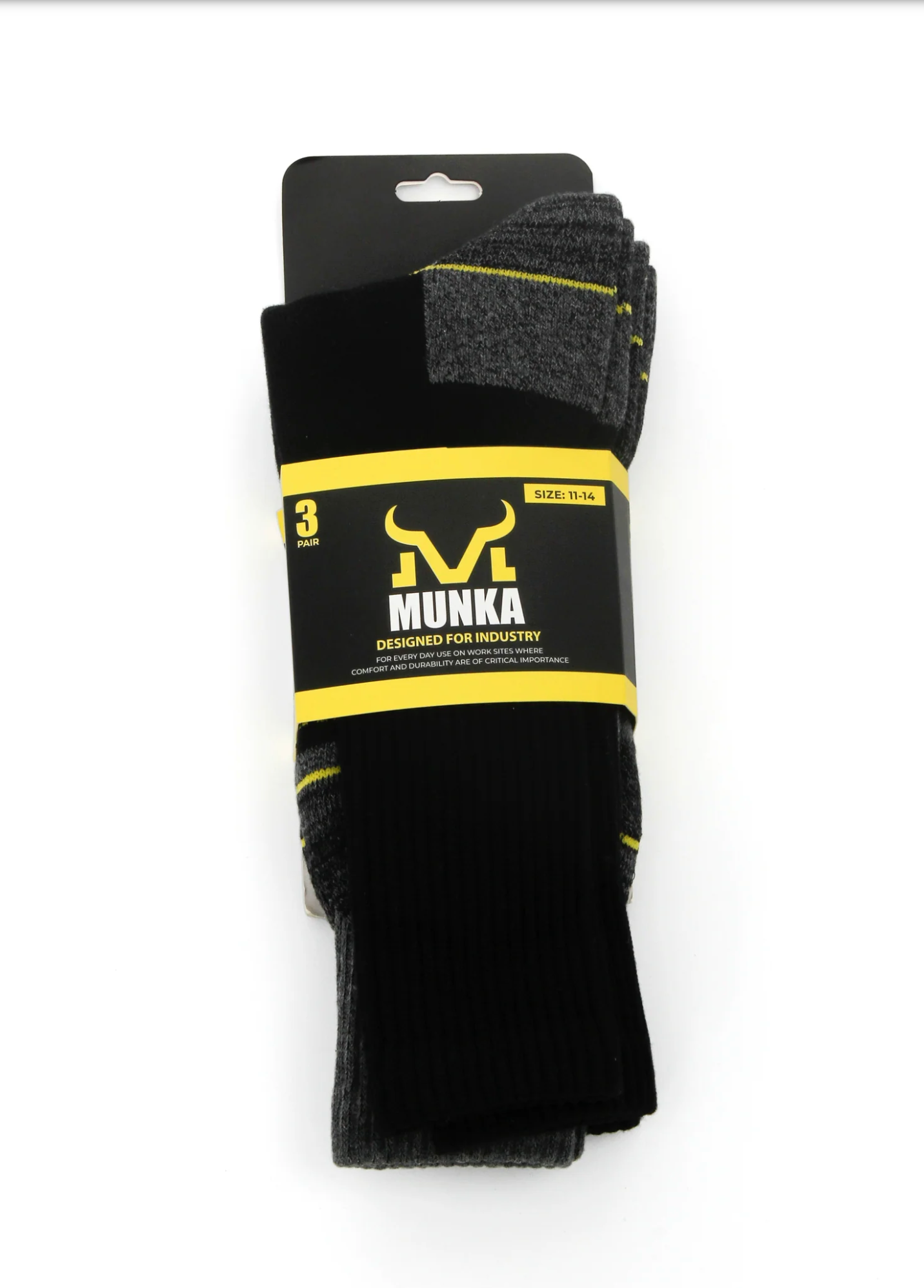 Munka 3 Pack  Crew Work Sock