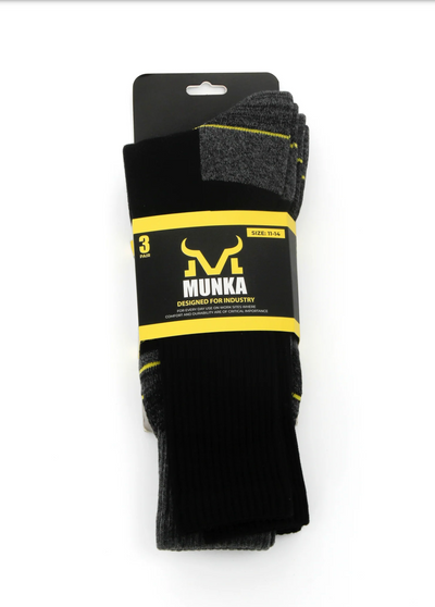 Munka 3 Pack  Crew Work Sock
