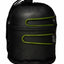 Black mesh bag with green accents on a white background