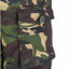 Camouflage pants with a button on a white background