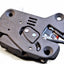 Close-up of a mechanical device with wiring on a white background