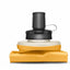 Black and yellow vacuum cleaner head on a white background