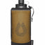 Black and yellow mesh water bottle holder on a white background