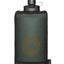 Water bottle with a green mesh sleeve on a white background