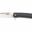 Silver knife with black handle