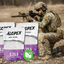 Three packages of Alopex airsoft precision pellets with a green bio logo on a white background.