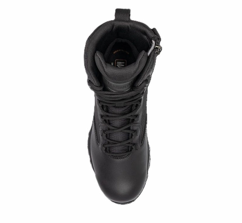 Black high-top sneaker on a white background