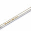 Metal rod with branding on a white background
