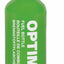 Green Optimus fuel bottle with black cap on a white background