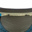 Close-up of a tent flap with zipper on a white background