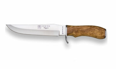 Knife with a wooden handle on a white background
