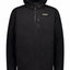 Black jacket with a brand logo on a white background