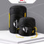 Two black sleeping bag compression sacks with yellow straps, one larger and one smaller, displayed against a white background with the Naturehike logo.
