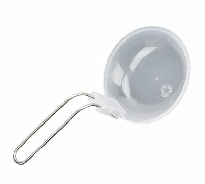 Gray scoop with a handle on a white background