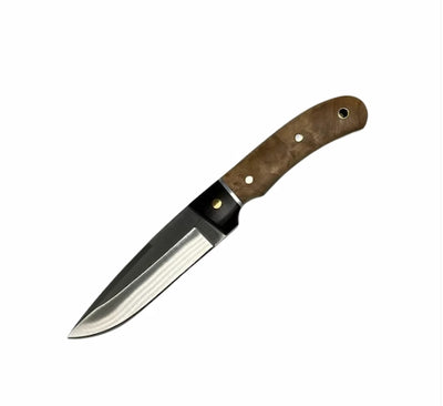 Knife with a brown handle on a white background