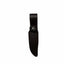Black leather knife sheath on a white background