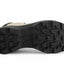 Close-up of a shoe sole with a brand logo on a white background