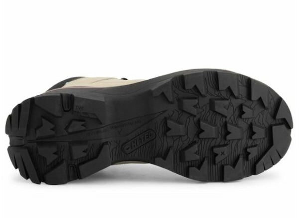 Close-up of a shoe sole with a brand logo on a white background