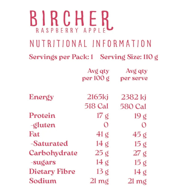 YUM Bushline - Raspberry Apple Bircher - Save $4