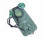 Green hydration bladder with hose on a white background