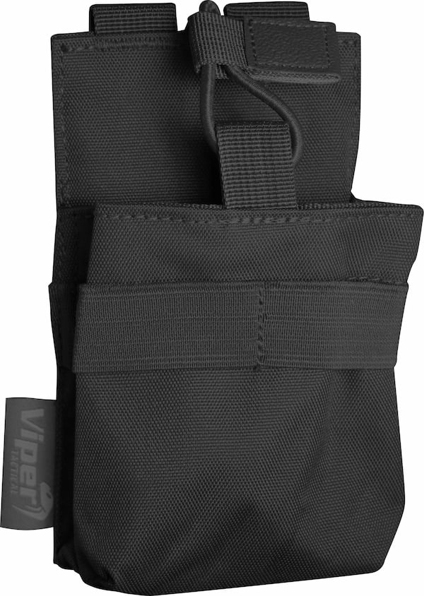 Black tactical pouch with Velcro closure on a white background, featuring the Viper brand.